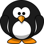 Cute round cartoon penguin (flat colors)